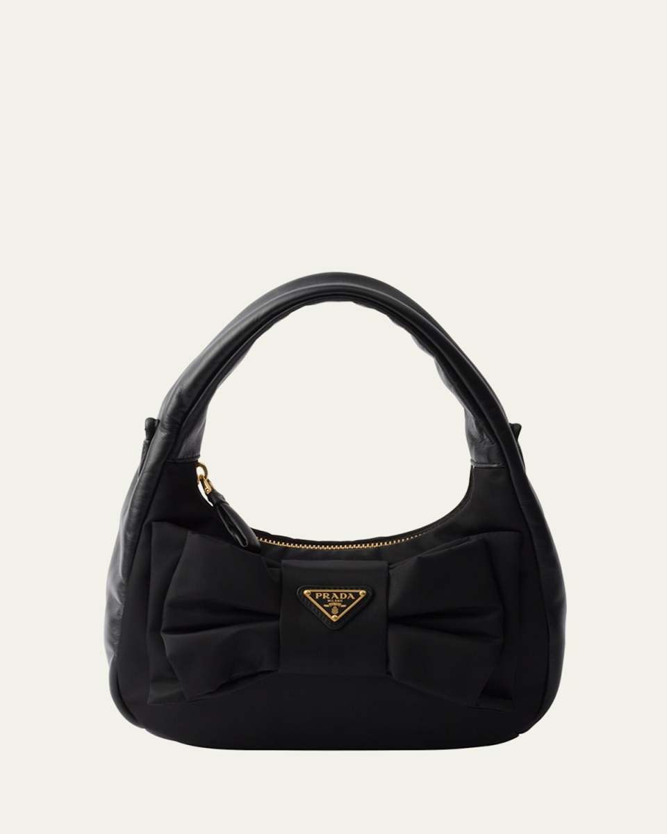 Bow Leather Top-Handle Bag